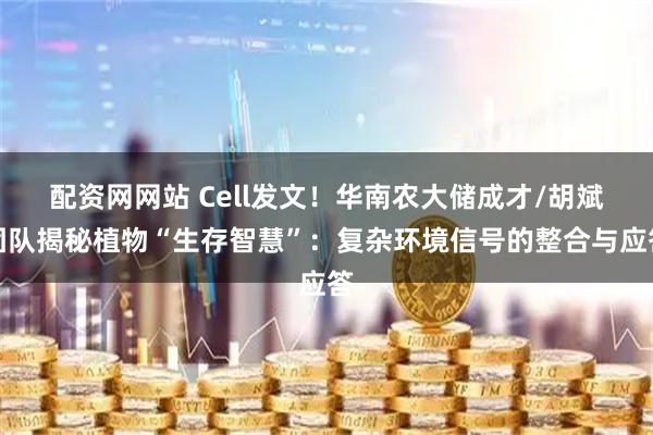配资网网站 Cell发文！华南农大储成才/胡斌团队揭秘植物“生存智慧”：复杂环境信号的整合与应答
